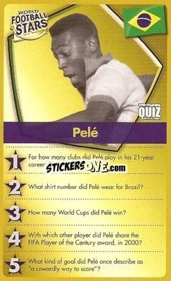 Sticker Pele - World Football Stars 2018 Quiz
 n. 24 - Top Trumps
