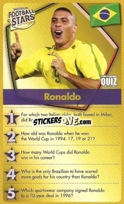 Sticker Ronaldo - World Football Stars 2018 Quiz
 n. 23 - Top Trumps