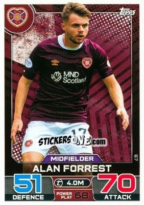 Sticker Alan Forrest - SPFL 2022-2023. Match Attax
 - Topps