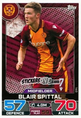 Figurina Blair Spittal - SPFL 2022-2023. Match Attax
 - Topps
