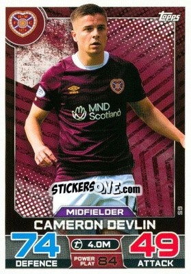 Sticker Cameron Devlin - SPFL 2022-2023. Match Attax
 - Topps