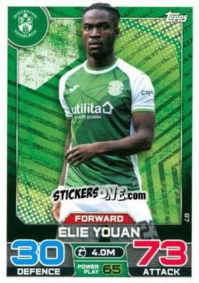 Sticker Élie Youan - SPFL 2022-2023. Match Attax
 - Topps