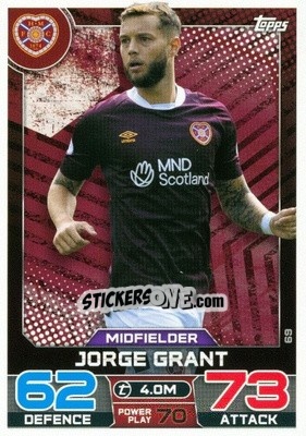 Cromo Jorge Grant - SPFL 2022-2023. Match Attax
 - Topps