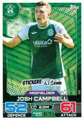 Sticker Josh Campbell - SPFL 2022-2023. Match Attax
 - Topps