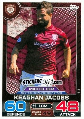 Sticker Keaghan Jacobs - SPFL 2022-2023. Match Attax
 - Topps