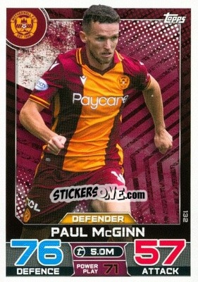 Sticker Paul McGinn - SPFL 2022-2023. Match Attax
 - Topps