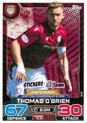 Cromo Thomas O'Brien - SPFL 2022-2023. Match Attax
 - Topps
