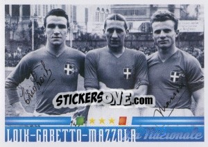 Cromo Loik / Gabetto / Mazzola - Azzurro Mondiale 1910-2002 - Panini