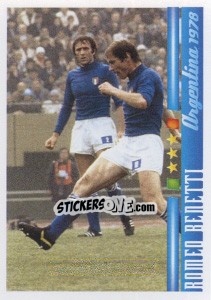 Sticker Romeo Benetti: la tigre del centrocampo - Azzurro Mondiale 1910-2002 n. 37 - Panini