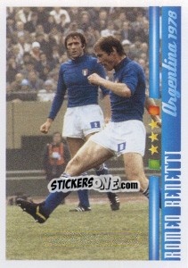 Sticker Romeo Benetti: la tigre del centrocampo - Azzurro Mondiale 1910-2002 - Panini