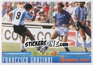 Figurina Francesco Graziani: la classe e l'umilta - Azzurro Mondiale 1910-2002 - Panini