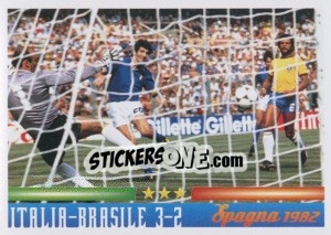 Sticker Italia-Brasile 3-2 (5' Rossi 1-0) - Azzurro Mondiale 1910-2002 - Panini