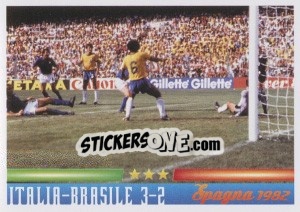 Sticker Italia-Brasile 3-2 (74' Rossi 3-2) - Azzurro Mondiale 1910-2002 - Panini