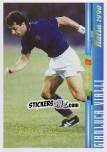 Sticker Gianluca Vialli. Il Peso Dell'Attacco - Azzurro Mondiale 1910-2002 n. 77 - Panini