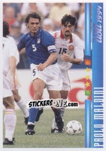 Sticker Paolo Maldini - Azzurro Mondiale 1910-2002 n. 91 - Panini