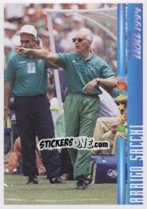 Cromo Ilcommissario tecnico: Arrigo Sacchi - Azzurro Mondiale 1910-2002 n. 99 - Panini