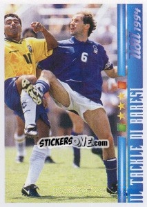 Sticker Il Gesto Techico: Il Tackle De Baresi - Azzurro Mondiale 1910-2002 n. 100 - Panini
