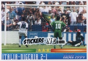 Figurina Italia-Nigeria 2-1 d.t.s. (1-1) - Azzurro Mondiale 1910-2002 - Panini