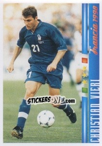 Sticker Il cannoniere: Christian Vieri - Azzurro Mondiale 1910-2002 n. 106 - Panini