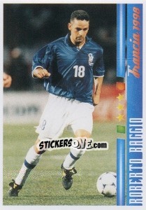 Sticker Roberto Baggio - Azzurro Mondiale 1910-2002 n. 108 - Panini