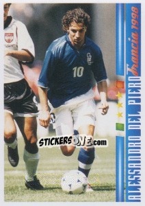 Sticker Alessandro Del Piero - Azzurro Mondiale 1910-2002 n. 110 - Panini