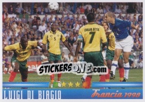 Sticker L'Emozione In Un Gol Italia-Camerun (Luigi Di Biagio) - Azzurro Mondiale 1910-2002 n. 114 - Panini