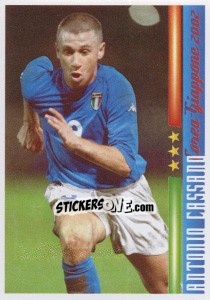 Sticker Antonio Cassano - Azzurro Mondiale 1910-2002 n. 130 - Panini