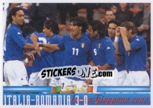 Sticker Italia-Romania 3-0 - Azzurro Mondiale 1910-2002 - Panini