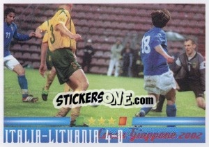 Sticker Italia-Lituania 4-0 - Azzurro Mondiale 1910-2002 n. 136 - Panini