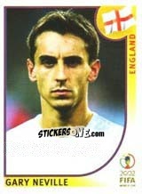 Sticker Gary Neville - FIFA World Cup Korea/Japan 2002 - Panini