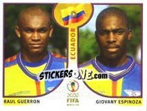 Cromo Raul Guerron/Giovany Espinoza - FIFA World Cup Korea/Japan 2002 - Panini