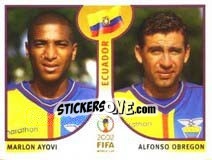 Cromo Marlon Ayovi / Alfonso Obregon - FIFA World Cup Korea/Japan 2002 - Panini