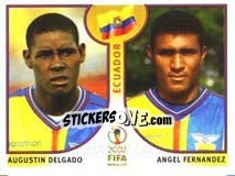 Cromo Agustin Delgado / Angel Fernandez - FIFA World Cup Korea/Japan 2002 - Panini