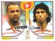 Figurina Raouf Bouzaiene / Sirajeddine Chihi - FIFA World Cup Korea/Japan 2002 - Panini