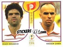 Sticker Riadh Bouazizi / Hassen Gabsi - FIFA World Cup Korea/Japan 2002 n. 573 - Panini