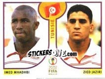 Sticker Imed Mhadhbi / Zied Jaziri - FIFA World Cup Korea/Japan 2002 - Panini