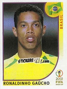 Figurina Ronaldinho Gaúcho - FIFA World Cup Korea/Japan 2002 - Panini
