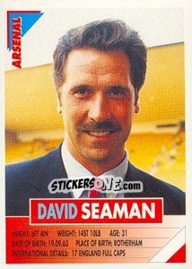 Sticker David Seaman - SuperPlayers 1996 n. 3 - Panini