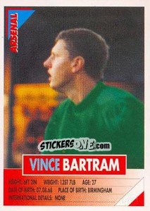 Sticker Vince Bartram - SuperPlayers 1996 - Panini