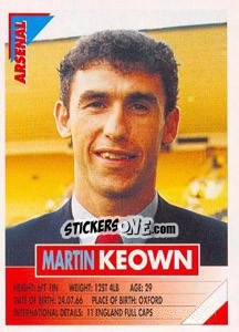 Sticker Martin Keown - SuperPlayers 1996 - Panini