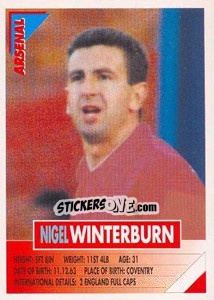 Sticker Nigel Winterburn - SuperPlayers 1996 n. 9 - Panini