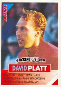 Sticker David Platt - SuperPlayers 1996 - Panini