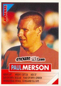 Sticker Paul Merson - SuperPlayers 1996 n. 15 - Panini
