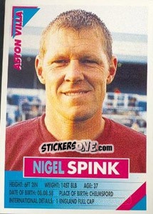 Figurina Nigel Spink - SuperPlayers 1996 n. 19 - Panini