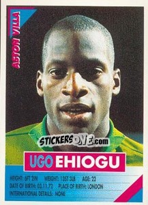 Sticker Ugo Ehiogu - SuperPlayers 1996 n. 21 - Panini