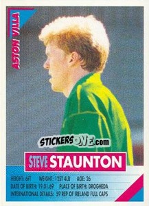 Sticker Steve Staunton - SuperPlayers 1996 - Panini