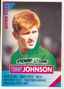 Figurina Tommy Johnson - SuperPlayers 1996 n. 29 - Panini