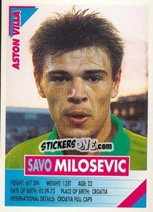 Sticker Savo Milosevic - SuperPlayers 1996 n. 30 - Panini