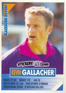 Sticker Kevin Gallacher - SuperPlayers 1996 - Panini