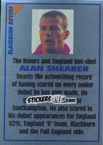 Sticker Alan Shearer (note) - SuperPlayers 1996 - Panini